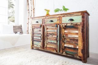Komoda JATAKAR (Exotická komoda z recyklovaného dreva 125cm.)