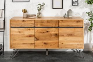 Komoda LIVIGNO OAK (Dizajnová komoda z dreva a kovu 160cm.)