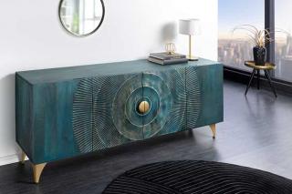 Komoda Sunrise Turquoise (Dizajnová veľká komoda tyrkysová 177cm.)