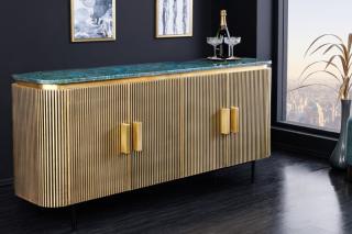 Komoda Veneziano Gold (Dizajnová staro talianska komoda zlatá 160cm.)