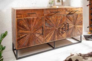 Komoda WOOD ART (Industriálna komoda v kombinácii s kovom 160cm.)