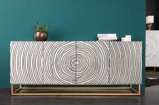 Komoda Zen Circle White (Dizajnová veľká komoda 177cm.)
