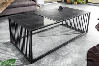 Konferenčný stolík ARCHITECT BLACK (Dizajnový konferenčný stolík kovový čierny 100cm.)