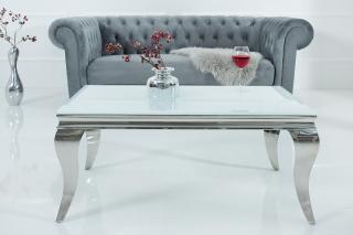 Konferenčný stolík BAROCK MODEL WHITE (Barokový konferenčný stolík biely 100cm.)