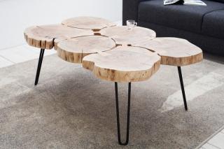 Konferenčný stolík BOLE WOOD III (Dizajnový stolík z masívneho agátového dreva.)