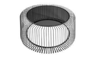 Konferenčný stolík DIMENSION 80 ROUND DARK (Dizajnový stolík do obývačky v čierny okrúhly s tmavým sklom 80cm.)