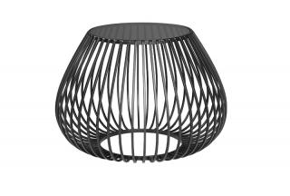 Konferenčný stolík FUEGO SMALL (Dizajnový stolík do obývačky v čiernej farbe s tmavým sklom 58cm.)