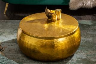 Konferenčný stolík HERMES GOLD (Dizajnový konferenčný stolík zlatý 70cm.)