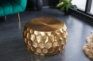 Konferenčný stolík LEIDEN GOLD (Dizajnový konferenčný stolík zlatý 70cm.)