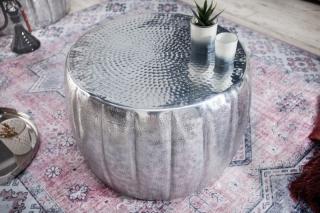 Konferenčný stolík MARSILYA SILVER 55 (Dizajnový konferenčný stolík strieborný 55cm.)