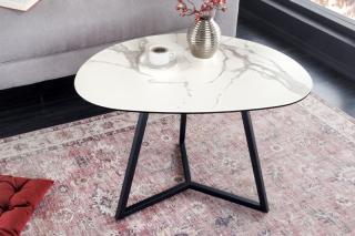 Konferenčný stolík Marvel White 70 (Veľký stolík so sklom biely 70cm.)