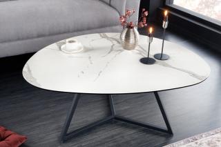 Konferenčný stolík Marvel White 90 (Veľký stolík so sklom biely 90cm.)