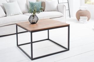 Konferenčný stolík MODEL PIANO SMALL (Industriálny stolík do obývačky z masívu a kovu 70cm.)