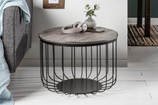 Konferenčný stolík STORAGE LOFT GRAY (Dizajnový kovový konferenčný stolík 56cm.)