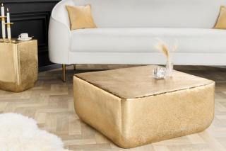 Konferenčný stolík UNITE GOLD (Dizajnový kovový stolík zlatý 70cm.)