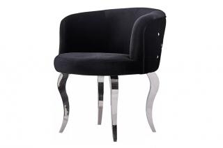 Kreslo ELEGANT BLACK (Luxusné kreslo v zamate čierne.)