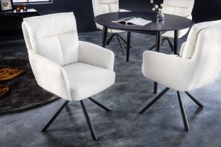 Kreslo EVEREST II WHITE (Otočné kreslo s opierkami biele.)