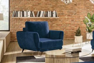 Kreslo MEGIS DARK BLUE (Dizajnové kreslo v tmavomodrej farbe.)