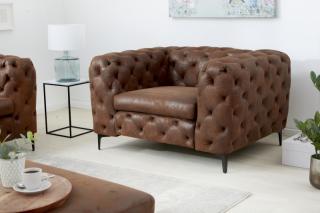 Kreslo MODERN BAROCK VINTAGE (Barokové dizajnové kreslo vintage hnedé.)