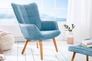 Kreslo SCANDINAVIA BLUE (Veľké kreslo v škandinávskom štýle modré.)