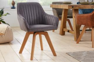 Kreslo TURINO VINTAGE GRAY (Otočné kreslo s opierkami vintage šedá.)