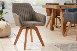 Kreslo TURINO VINTAGE TAUPE (Otočné kreslo s opierkami vintage taupe.)