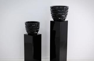 Kvetináč DENICA BLACK 40 (Dizajnový kvetináč na kvety čierny 40cm.)