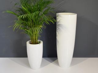 Kvetináč GLOSS WHITE 140 (Dizajnový vysoký kvetináč na kvety biely 140cm.)