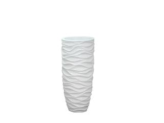 Kvetináč WAVES WHITE 76 (Dizajnový vysoký kvetináč na kvety biely 76cm.)