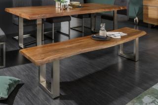 Lavica AKAZZIE 160 DARK (Dizajnová lavica z masívu z agátového dreva 160cm.)