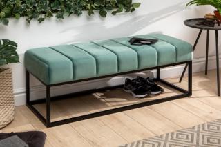 Lavica BEAUTÉ MINT (Zamatová lavica na sedenie bledozelená 108cm.)