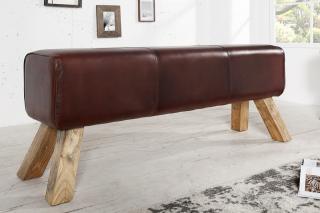 Lavica BOCKER BIG (Dizajnová lavica v hnedej koži 120cm.)