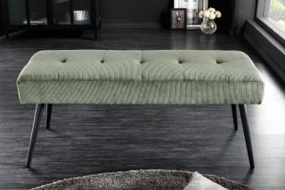 Lavica Bouty Cord Green (Dlhá lavica na sedenie zelená 100cm.)