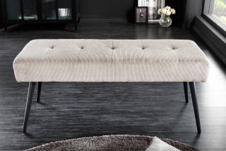 Lavica Bouty Cord Light Gray (Dlhá lavica na sedenie šedá svetlá 100cm.)