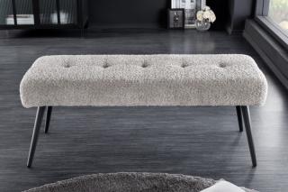Lavica Bouty Teddy Grey (Dlhá pohodlná lavica na sedenie šedá 100cm.)