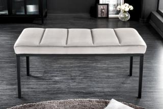 Lavica Butique Grey (Dizajn dlhá lavica svetlo šedá 80cm.)