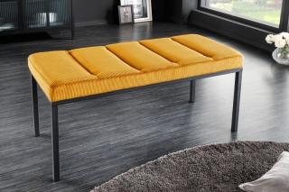 Lavica Butique Mustard (Dizajn dlhá lavica horčicovo žltá 80cm.)