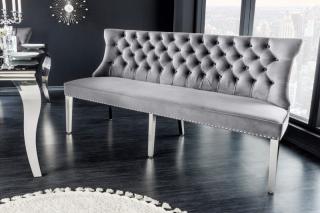 Lavica Castel Deluxe Silver (Luxusná dizajn lavica na sedenie 165cm.)