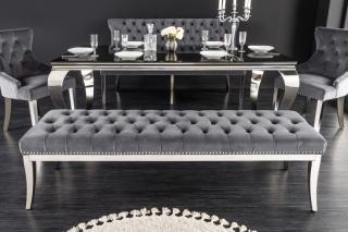 Lavica Castel Silver (Dlhá dizajnová lavica v striebornej farbe 165cm.)