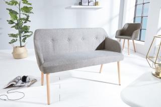 Lavica SCANDINAVIA LIGHT GRAY (Dizajn lavica na sedenie v škandinávskom štýle svetlo šedá 116cm.)