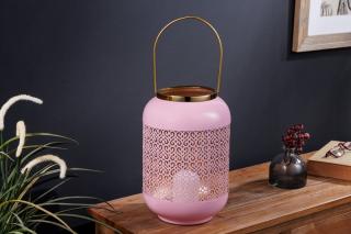 Lucerna SPARK ROSE (Dizajnová lucerna v ružovej farbe 27cm.)
