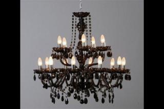 Luster KARAT BIG BLACK (Veľký dobový luster s 15 svetlami čierny.)
