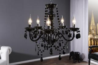 Luster Karat Black (Dobový luster s piatimi svetlami čierny.)