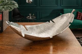 Miska LEAFEST SILVER (Dizajnová miska strieborná 62cm.)