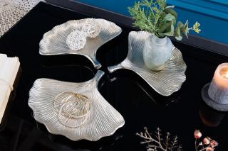 Misky GINKGO SET SILVER (Dizajnová sada misiek v striebornej farbe.)