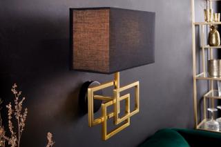 Nástenná lampa LENORO GOLD (Dizajnová nástenná lampa čierna/zlatá.)