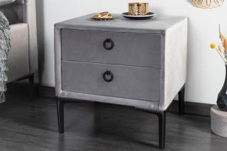 Nočný stolík COSMO SILVER (Moderný nočný stolík strieborný sivý.)