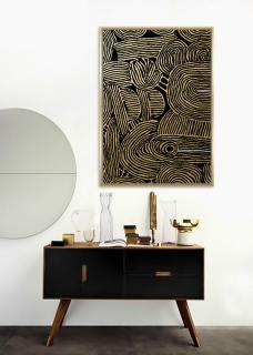 Obraz ABSTRACT GOLD (Dizajn farebný obraz na stenu 142x102cm.)