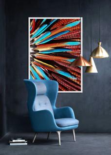 Obraz FEATHERS (Dizajn farebný obraz na stenu 144x104cm.)