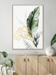 Obraz FERNS (Dizajn farebný obraz na stenu 82x122cm.)